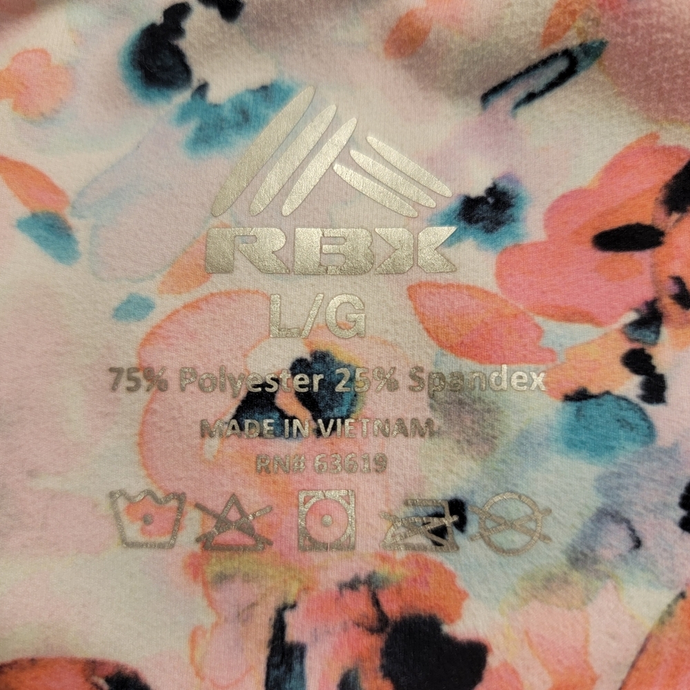 RBK Women's Floral Cropped Leggings Sz L - Picture 3 of 3